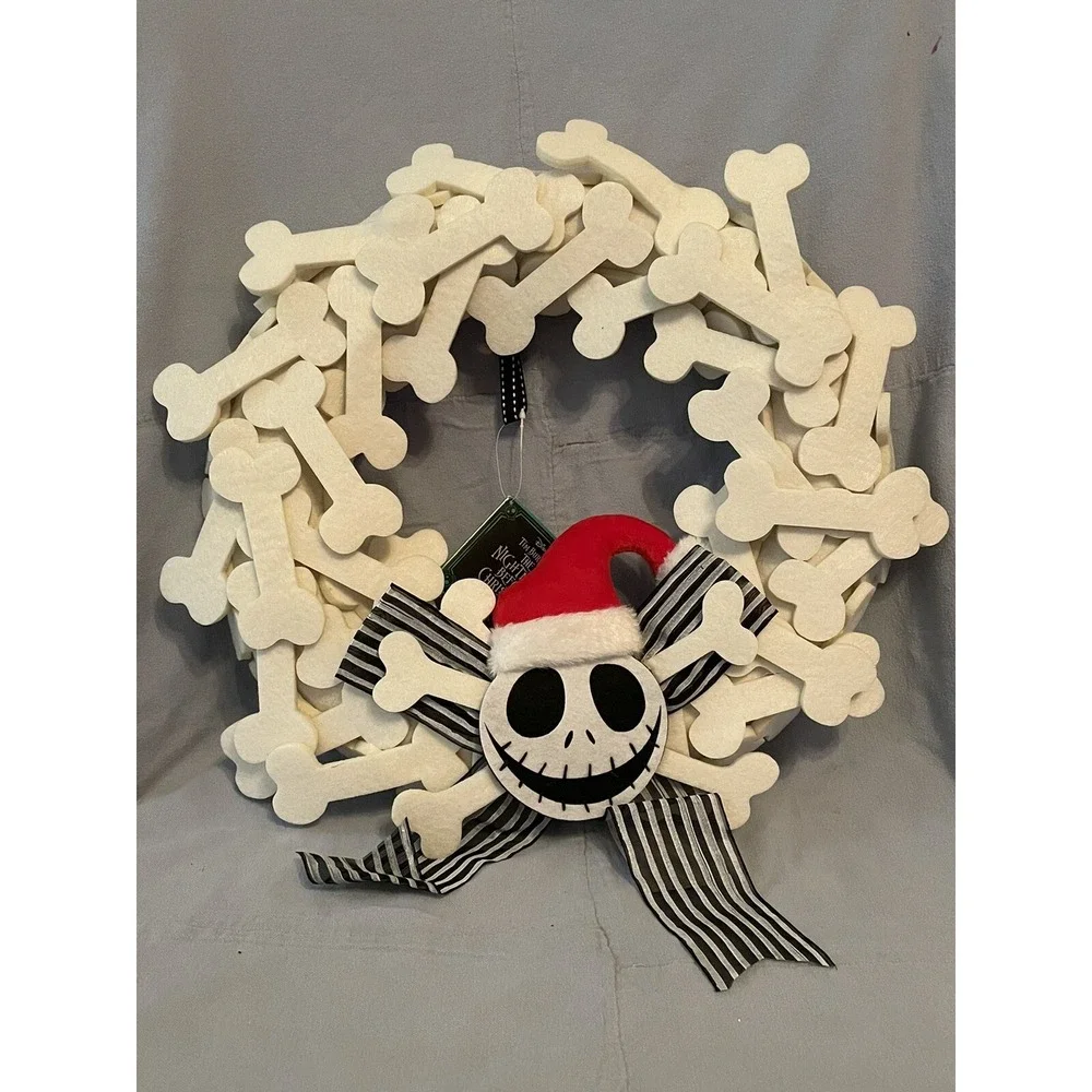NEW Disney Parks Jack Skellington Nightmare Before Christmas Holiday Door Wreath